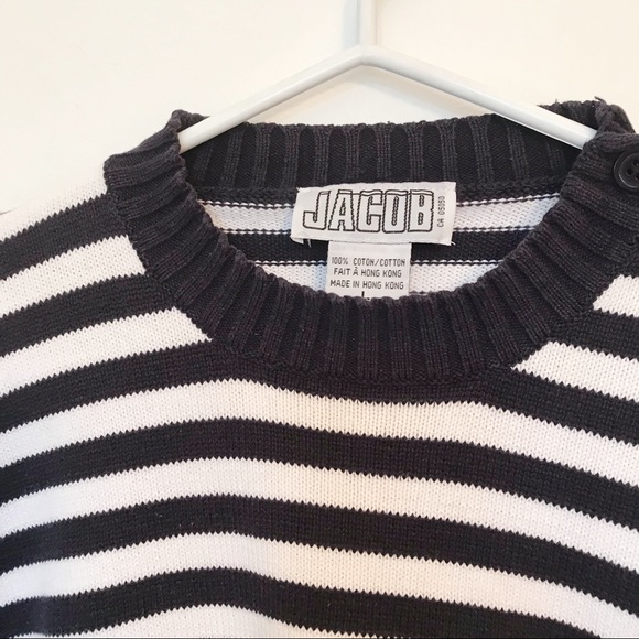 Jacob 100% cotton striped sweater size large - Picture 7 of 7